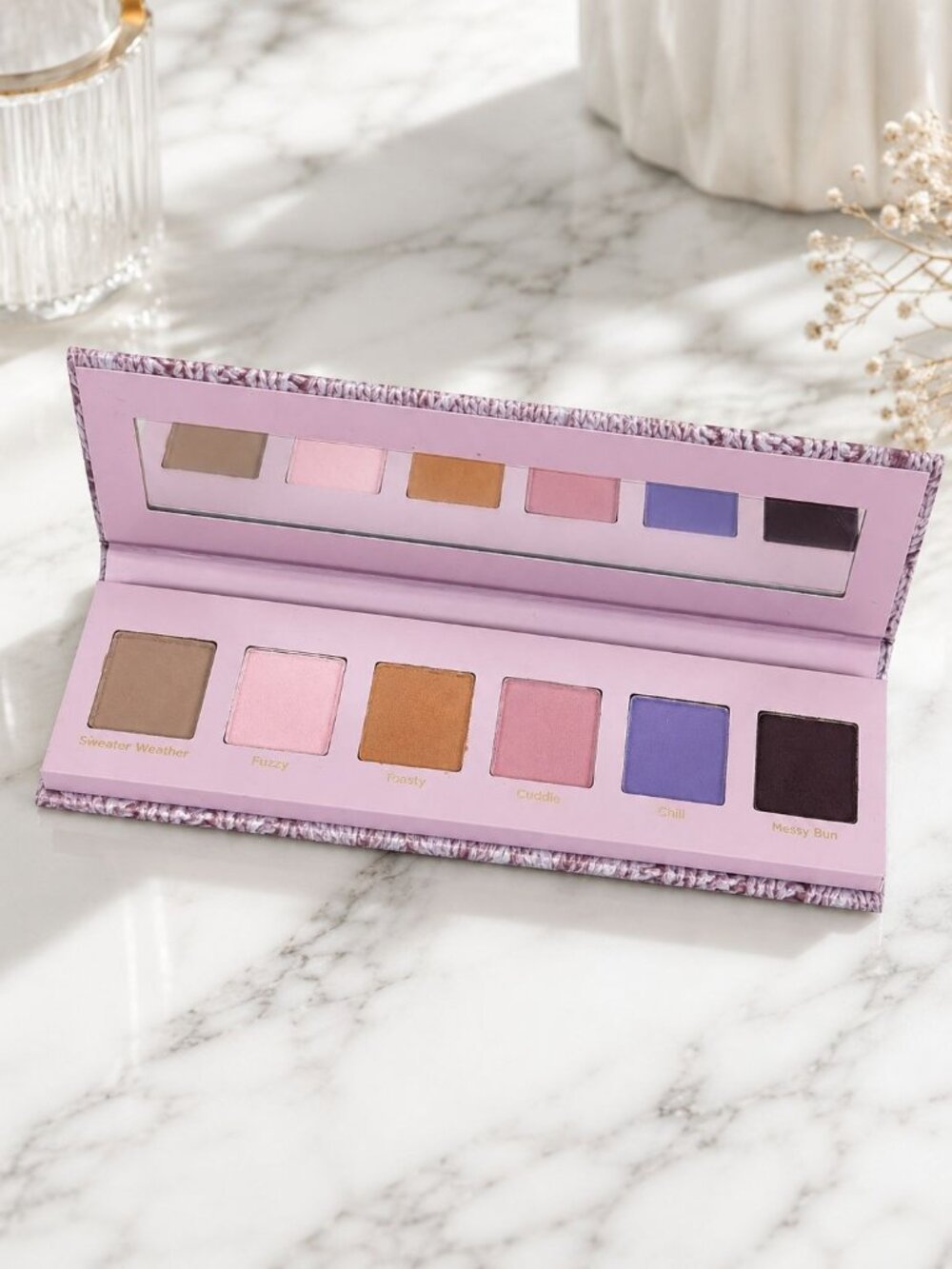 Dominique Cosmetics Green Pink Sweater Weather 6 Shade Eyeshadow Palette Makeup